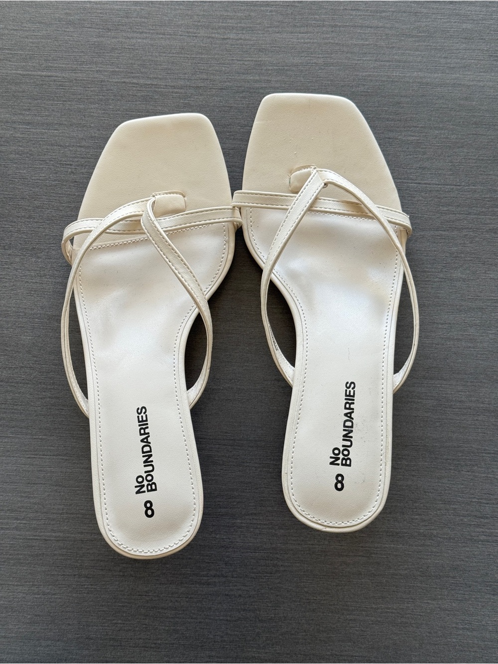 No Boundaries Cream Strappy Square-Toe Mules